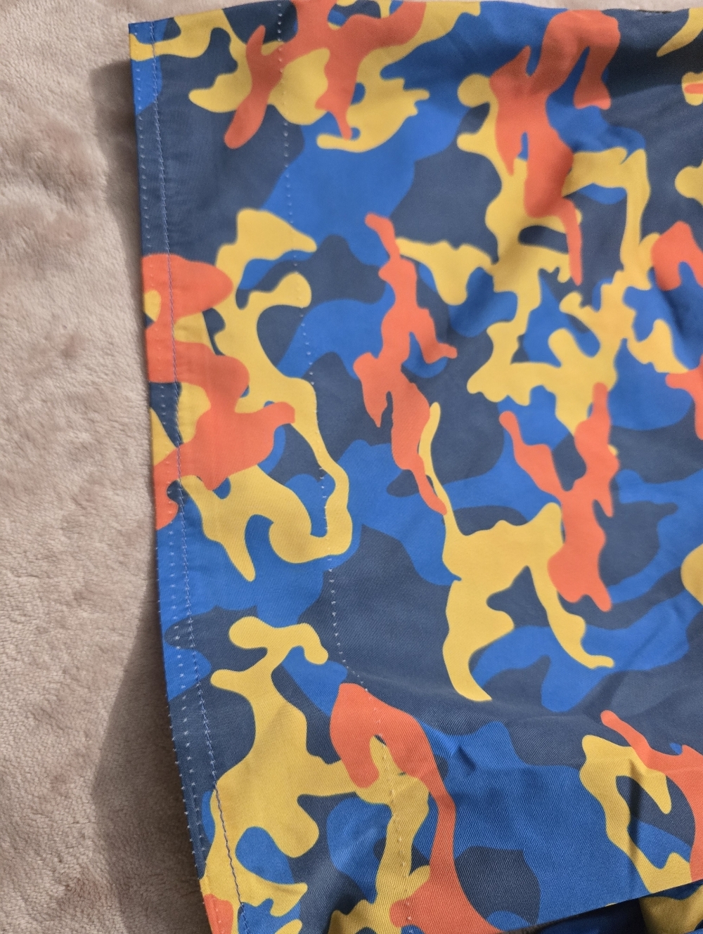 Bain De Mer Blue Multicolor Camouflage Orange Sugar Skull Swim Shorts Medium - Picture 9 of 14